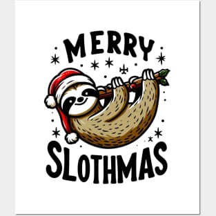 Christmas Sloth Lover Merry Slothmas Funny Xmas Gift Posters and Art